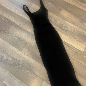 Black Ribbed Maxi Dress